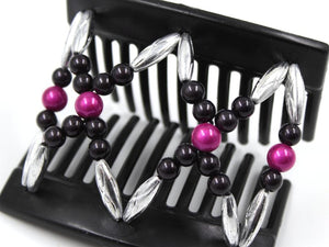African Butterfly Thick Hair Comb - Dalena Black 138