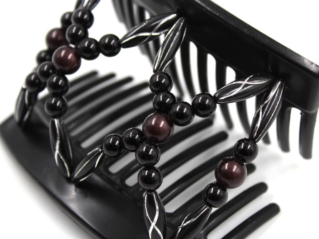 African Butterfly Thick Hair Comb - Dalena Black 139