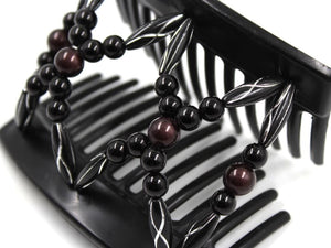 African Butterfly Thick Hair Comb - Dalena Black 139