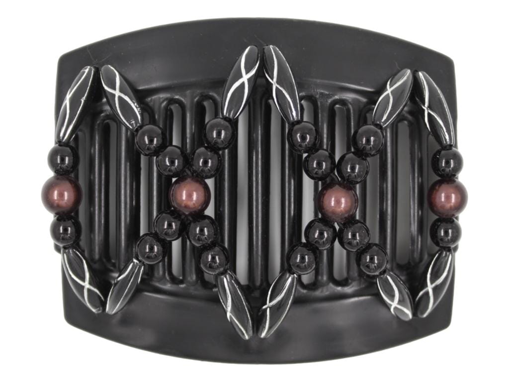 African Butterfly Thick Hair Comb - Dalena Black 139