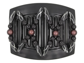 African Butterfly Thick Hair Comb - Dalena Black 139
