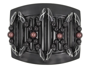 African Butterfly Thick Hair Comb - Dalena Black 139