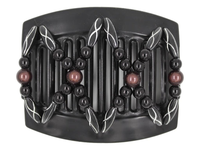 African Butterfly Thick Hair Comb - Dalena Black 139