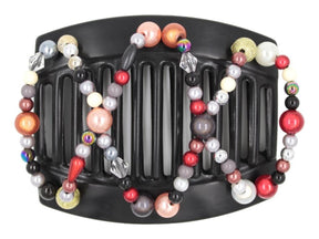 African Butterfly Thick Hair Comb - Dalena Black 140