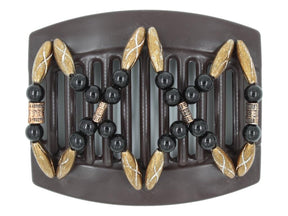 African Butterfly Thick Hair Comb - Dalena Brown 153