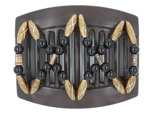 African Butterfly Thick Hair Comb - Dalena Brown 153
