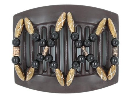 African Butterfly Thick Hair Comb - Dalena Brown 153