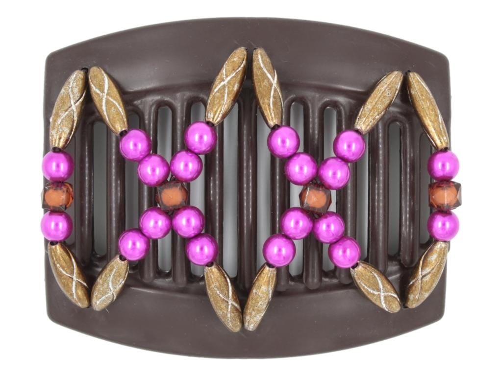 African Butterfly Thick Hair Comb - Dalena Brown 154