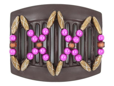 African Butterfly Thick Hair Comb - Dalena Brown 154