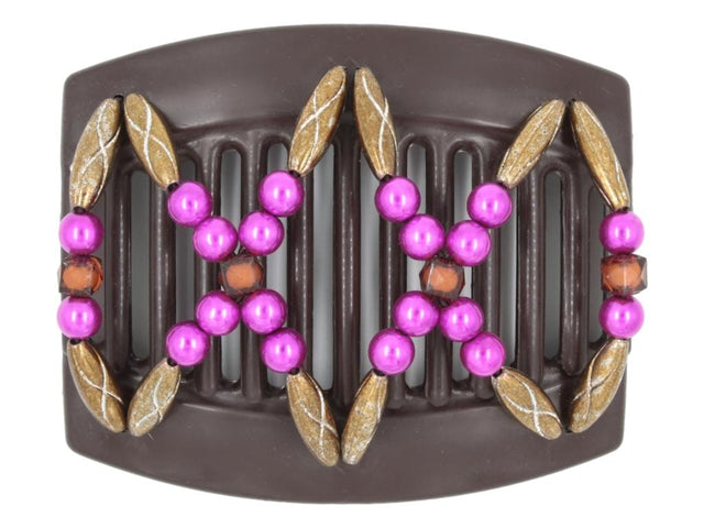 African Butterfly Thick Hair Comb - Dalena Brown 154