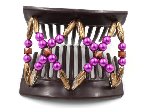 African Butterfly Thick Hair Comb - Dalena Brown 154