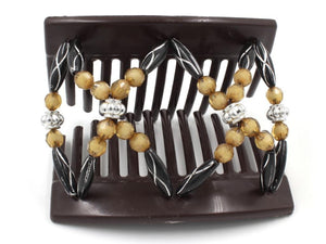 African Butterfly Thick Hair Comb - Dalena Brown 155