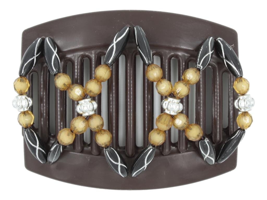 African Butterfly Thick Hair Comb - Dalena Brown 155
