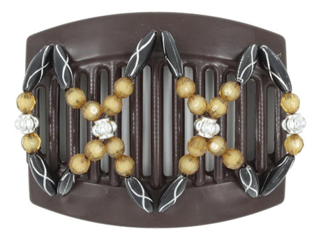 African Butterfly Thick Hair Comb - Dalena Brown 155