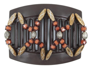 African Butterfly Thick Hair Comb - Dalena Brown 156