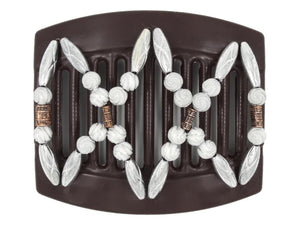 African Butterfly Thick Hair Comb - Dalena Brown 157