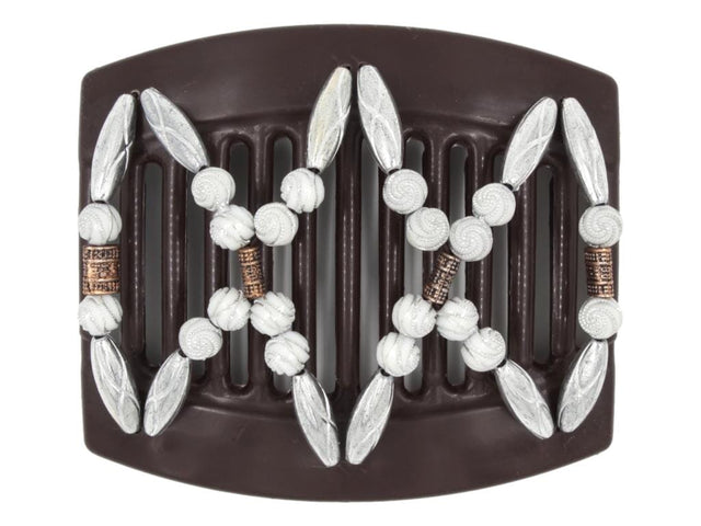 African Butterfly Thick Hair Comb - Dalena Brown 157