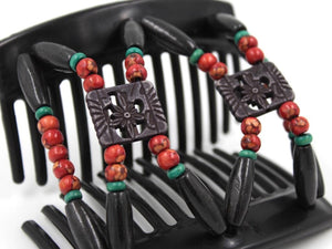 African Butterfly Thick Hair Comb - Dupla Black 152