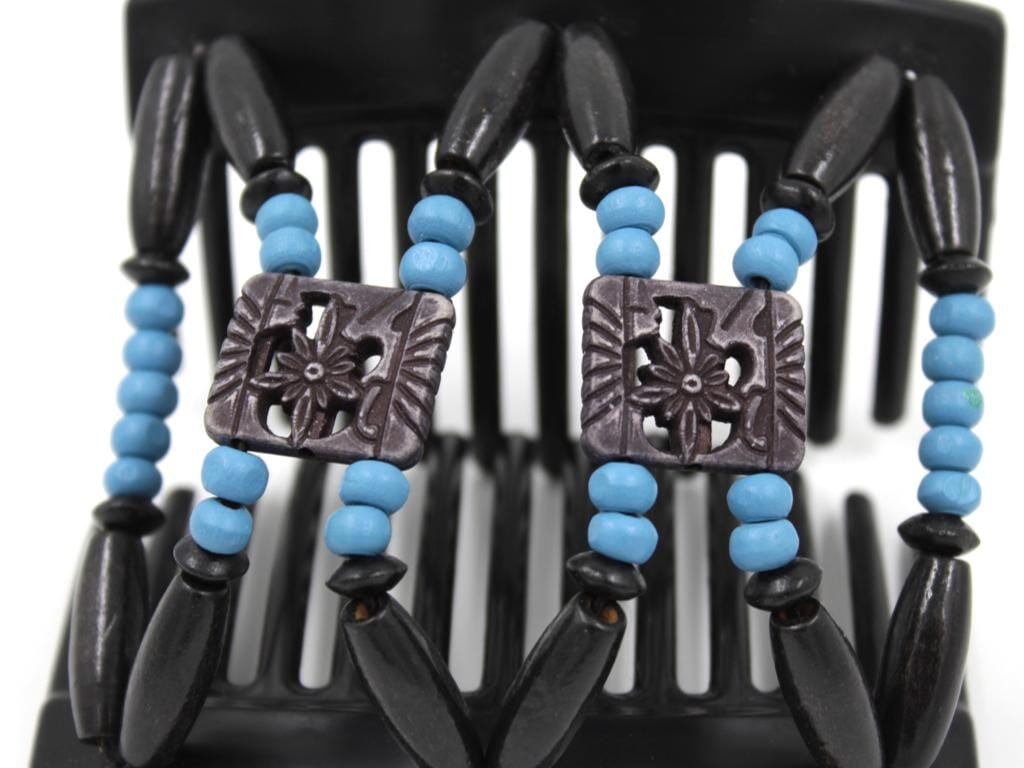 African Butterfly Thick Hair Comb - Dupla Black 153