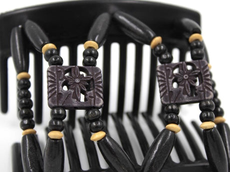 African Butterfly Thick Hair Comb - Dupla Black 154