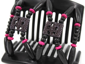 African Butterfly Thick Hair Comb - Dupla Black 155