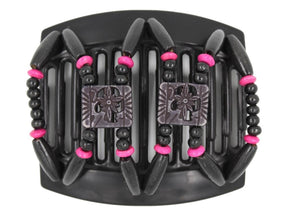 African Butterfly Thick Hair Comb - Dupla Black 155