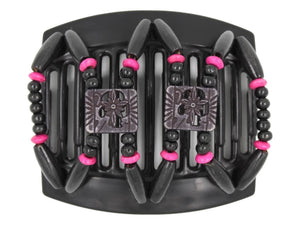 African Butterfly Thick Hair Comb - Dupla Black 155