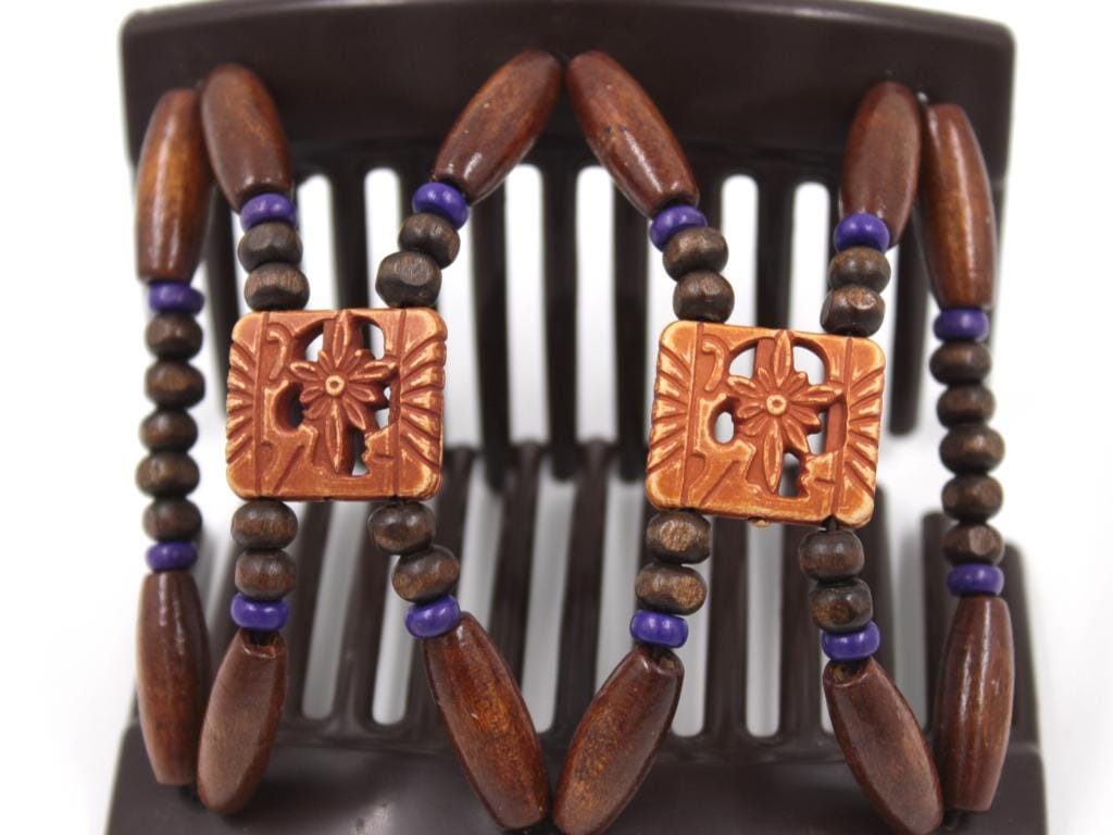 African Butterfly Thick Hair Comb - Dupla Brown 165