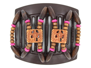 African Butterfly Thick Hair Comb - Dupla Brown 166