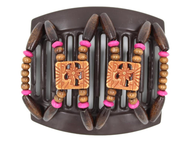 African Butterfly Thick Hair Comb - Dupla Brown 166