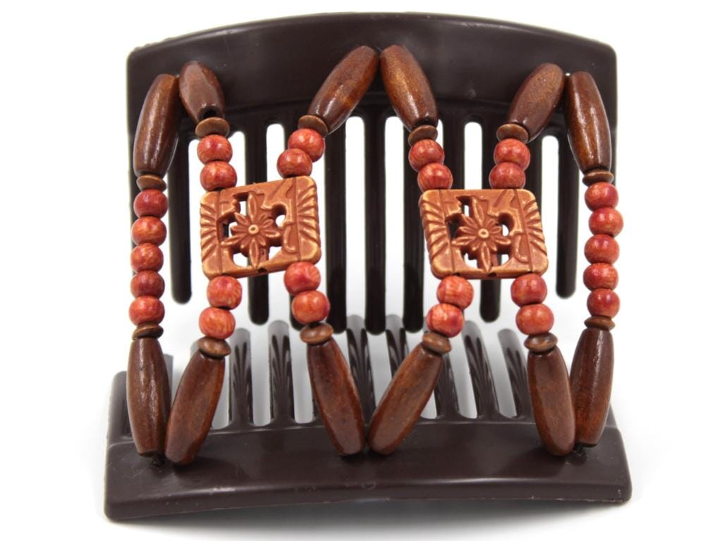 African Butterfly Thick Hair Comb - Dupla Brown 167
