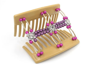 African Butterfly Thick Hair Comb - Flowers Blonde 47