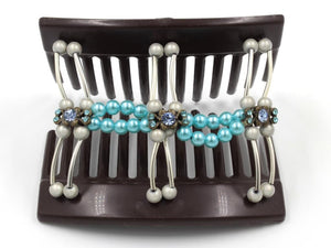 African Butterfly Thick Hair Comb - Flowers Brown 72