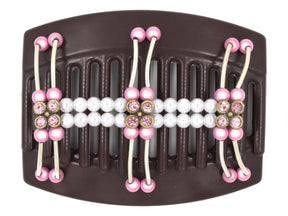 African Butterfly Thick Hair Comb - Flowers Brown 73