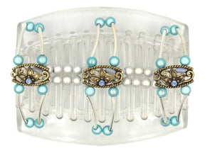 African Butterfly Thick Hair Comb - Flowers Clear 66