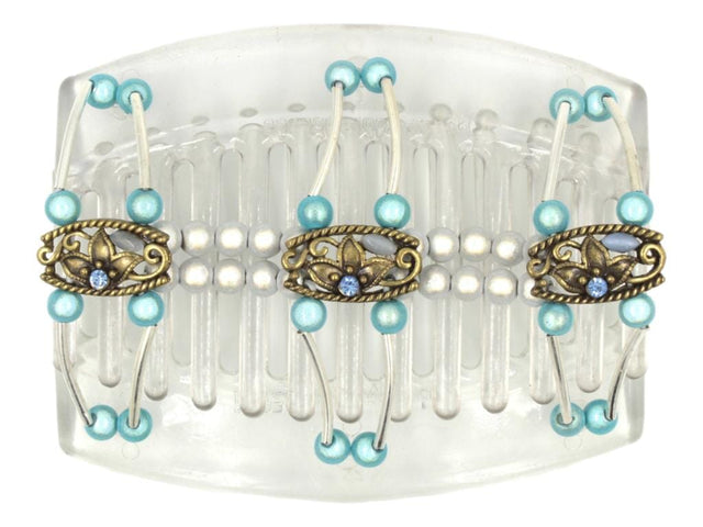 African Butterfly Thick Hair Comb - Flowers Clear 66