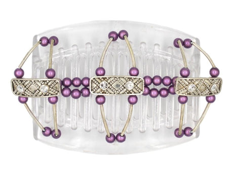 African Butterfly Thick Hair Comb - Flowers Clear 71