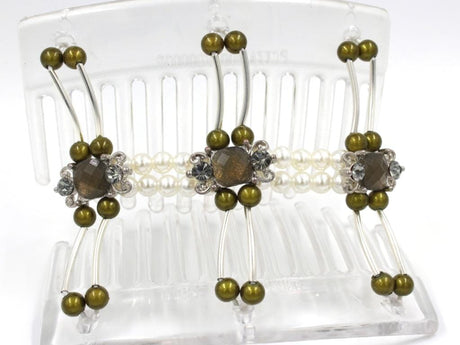 African Butterfly Thick Hair Comb - Flowers Clear 73