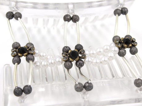 African Butterfly Thick Hair Comb - Flowers Clear 79