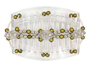 African Butterfly Thick Hair Comb - Flowers Clear 80