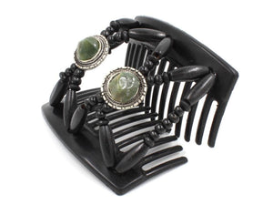 African Butterfly Thick Hair Comb - Gemstone Black 66