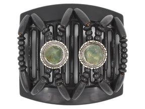 African Butterfly Thick Hair Comb - Gemstone Black 66