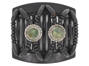 African Butterfly Thick Hair Comb - Gemstone Black 66