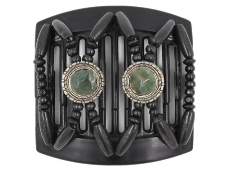 African Butterfly Thick Hair Comb - Gemstone Black 72