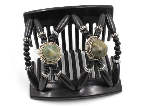 African Butterfly Thick Hair Comb - Gemstone Black 84