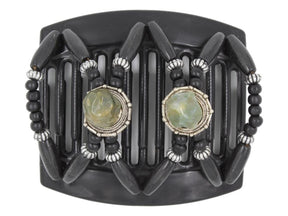 African Butterfly Thick Hair Comb - Gemstone Black 84