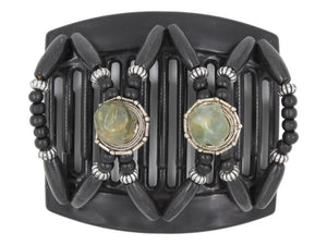 African Butterfly Thick Hair Comb - Gemstone Black 84