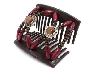 African Butterfly Thick Hair Comb - Gemstone Brown 69