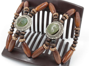 African Butterfly Thick Hair Comb - Gemstone Brown 71