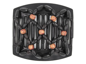 African Butterfly Thick Hair Comb - Ndebele Black 131